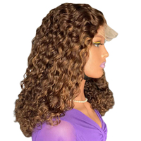 Perruque 5x5 sans colle DD Pixie Curl en cheveux humains vierges, 18 pouces, densité 200, pré-épilée avec baby hair et ligne de cheveux naturelle
