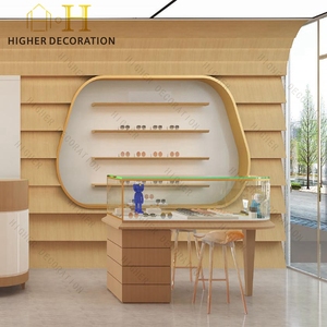 Toàn Bộ cửa hàng tùy chỉnh MDF gỗ Veneer kính cửa hàng thiết kế hiển thị đứng Kính mát Kệ tường và tủ trưng bày - Product Image 4