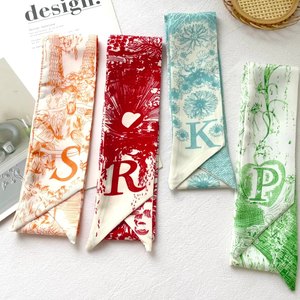 Haute qualité doux longue écharpe personnalisé Style coréen nouveau 26 lettres mince sac étroit accompagnant cadeau cravate cheveux ceinture Joker cravate - Product Image 4