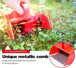 Raccoglitore di Bacche in Plastica con Rastrello Metallico e Manico Ergonomico per Raccolta di Mirtilli e Frutti da Giardino e Frutteto - Product Image 2