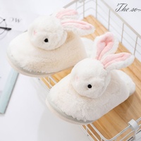 Sandal Rumah Bulu Kelinci Lucu Berkualitas Tinggi untuk Anak Perempuan, Hangat, Super Lembut, Cocok untuk Musim Dingin dan Berbagai Musim