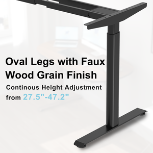 Động cơ kép đứng khung bàn với chân hình bầu dục, mạnh mẽ có thể điều chỉnh chiều cao chân cho nhà văn phòng Máy Trạm (Màu Đen) - Product Image 3