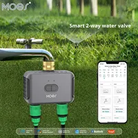 Para Tuya Smart Home Garden Válvula de agua de riego de 2 vías Aplicación Aspersor de control remoto Salida dual IPS Temporizador de barra de batería