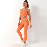 Conjunto Deportivo de 2 Piezas - Sujetador Deportivo Transpirable a Prueba de Impactos y Pantalones Largos de Cintura Alta