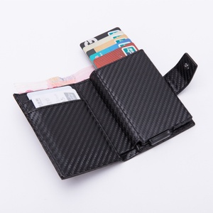 Credit Card Holder <b>Rfid</b> Blocking <b>Wallet</b> Slim <b>Wallet</b> Leather Vintage Aluminum Business Automatic Pop-up Minimalist <b>Wallet</b> - Product Image 1