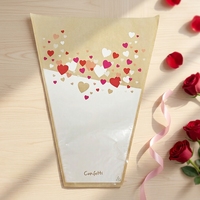 Pots de fleurs personnalisables en forme de cœur, imprimés en sérigraphie sur papier kraft-BOPP, avec soufflets latéraux en maille, Flexiloop, recyclables, pour cadeaux floraux et artisanat