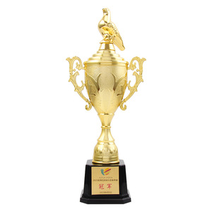 Hot Sale Creative Gold Color Plastic Craft for Trophy Custom Made Blank Base Plastic Awards Trophy