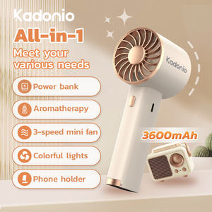 Ventilatore Portatile Mini USB Ricaricabile Kadonio 14000RPM con Luce Colorata per Campeggio Estivo - Product Image 2