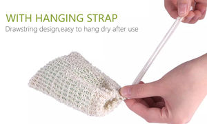 ถุงสบู่ก้อนใยบวบธรรมชาติสำหรับขัดผิวทำจากสบู่ผ้าป่านธรรมชาติ - Product Image 4