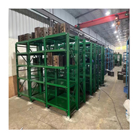 Étagère de rangement en acier robuste à 4 niveaux HUAWU, type tiroir, capacité de 1000 kg, système d'étagères industrielles, résistant à la corrosion, revêtement en poudre