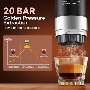 Wholesale Portable Espresso <b>Machine</b> with Removeable Battery Easy Carry LED Display Mini Capsule Maker for Travel Camping OEM Log - Product Image 5