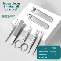 Kit de manucure et pédicure professionnel 9 pièces en acier inoxydable, ensemble de toilettage de voyage classique marron