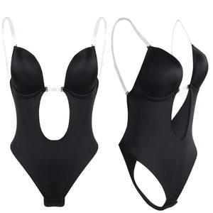 Robe de soirée à plongeon profond pour <span class=keywords><strong>femme</strong></span> Sexy Clear Strap Plunge Thong Body Shapers Women's U Plunge BodySuit - Product Image 2