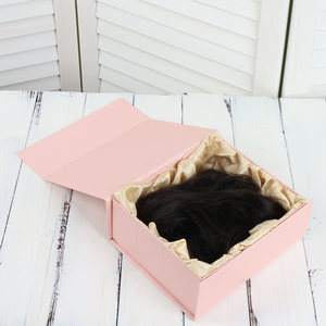 Custom Pink Wig <b>Box</b> with UV Coating Glossy Lamination Varnishing for <b>Shipping</b> Perfume Candle Gifts Magnet Shape - Product Image 2