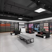 Présentoir de magasin de sport pour articles multisports : support pour raquettes de tennis, ballons de basketball et baskets