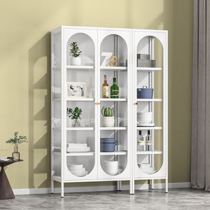 आधुनिक विशाल क्षमता लंबी धातु प्रदर्शन कैबिनेट ऊर्ध्वाधर फुटपाथ के लिए घर बार बेडरूम लिविंग रूम के लिए उपयोग - Product Image 5