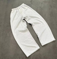 Pantalon Jogger Homme Vintage en Coton 100% Taille Mi-Haute, Délavé à l'Acide, Effet Usé, Jambe Large, Décoloré par le Soleil, Logo Personnalisé, Style Streetwear