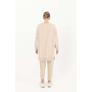 Ensemble de tunique en tricot pour femmes Manches longues Beige foncé Casual Toutes saisons LXL-SM - Product Image 1