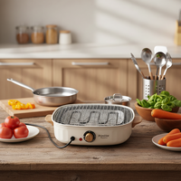 Acorn Nouveau Poêle Électrique Carré en Métal 1400W Écologique Sans Fumée avec Grille de Cuisson pour Barbecue, Camping et Usage Domestique Intérieur
