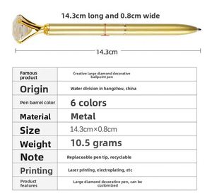 Promotion <b>Creative</b> Cartoon Shape Head Metal Pen Colorful Diamond Printed Logo <b>Gift</b> Pen Made of Plastic - Product Image 2