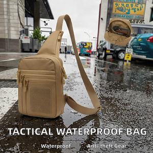 กระเป๋าคาดอกแบบยูนิเซ็กซ์  แบบยุทธวิธี  พร้อมช่องเก็บของแบบซ่อน  สายสะพายไหล่ถอดได้  กระเป๋า EDC  ป้องกันการโจรกรรม  ซิปกันน้ำ  ผ้า Oxford - Product Image 2