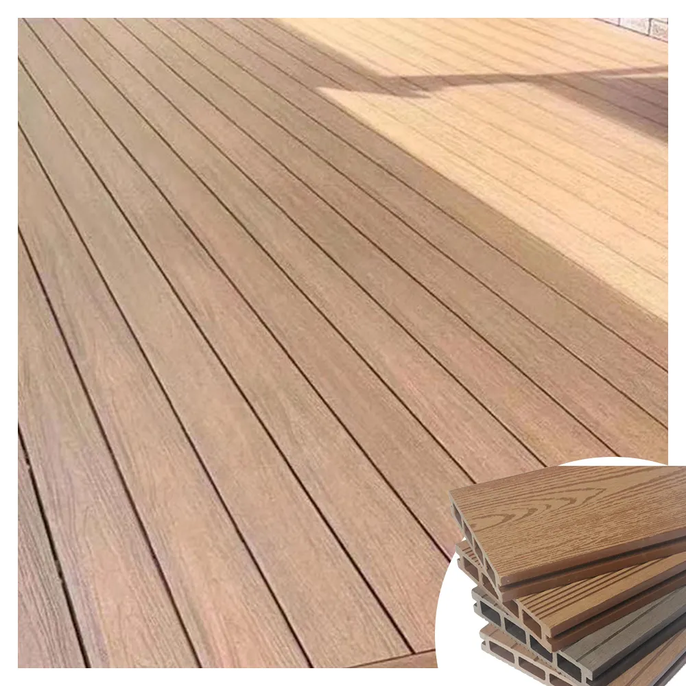 2024 Novo produto piso de plástico de madeira anti-UV impermeável antiderrapante piso de terraço ao ar livre deck composto Wpc