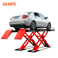 SAMFD certifié CE levage automatique de ciseaux de palan de voiture/sur l'élévateur d'alignement de roue au sol/4000kgs sur l'ascenseur de ciseaux de voiture au sol