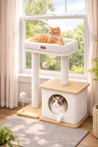 Arbre à <span class=keywords><strong>chat</strong></span> moderne, durable et élégant, conçu pour les chats d'intérieur, parfaitement conçu dans le style loft <span class=keywords><strong>nordique</strong></span>, tour à <span class=keywords><strong>chat</strong></span> en bois - Product Image 5