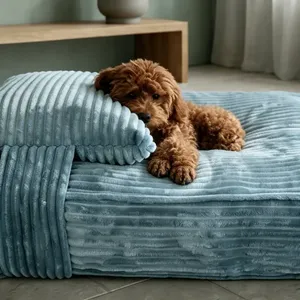 High Quality Eco-friendly Pet Corduroy Calming Mattress with Memory Foam Washable Cover All Seasons Pet Dog Bed - Product Image 4