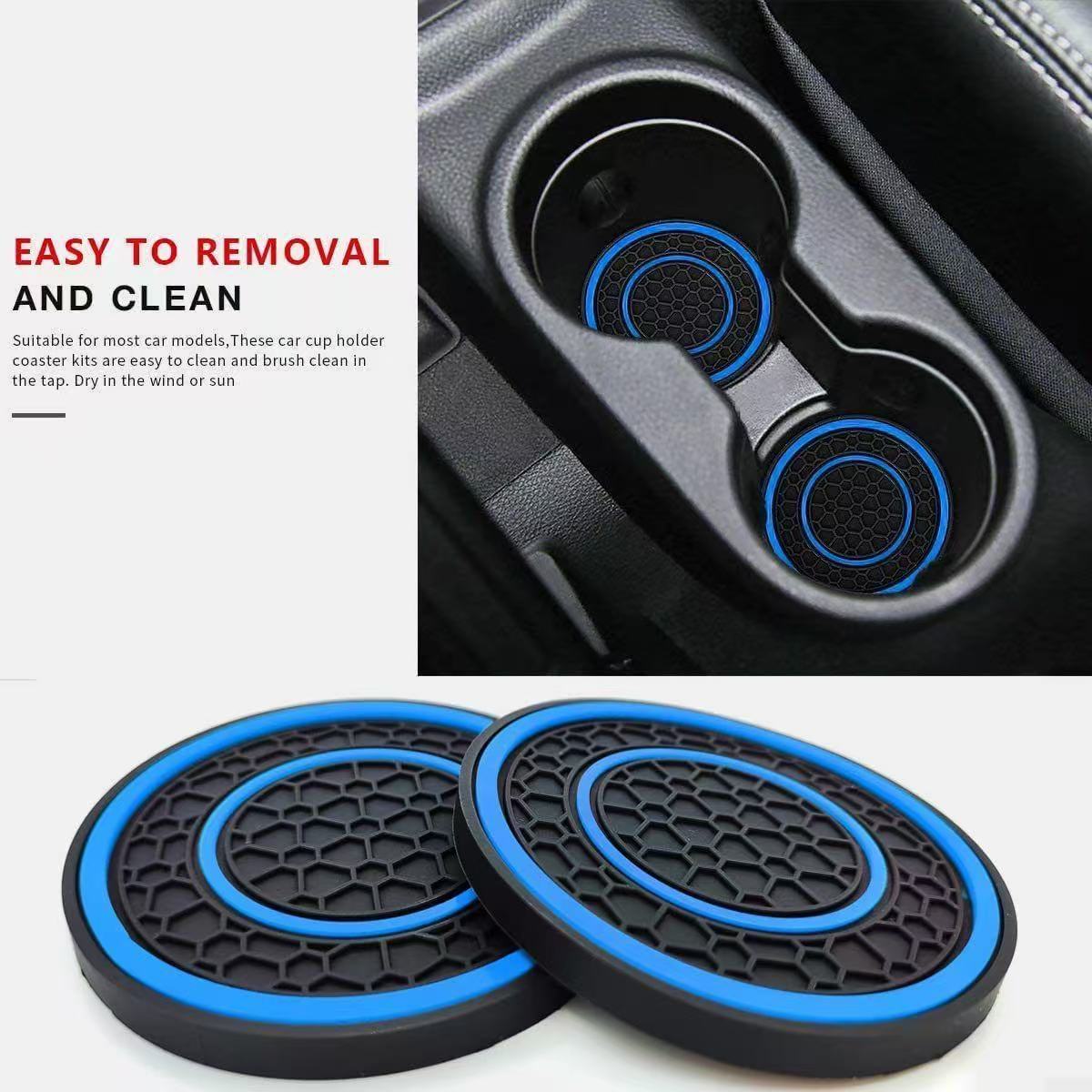 Honeycomb pattern water coasters [blue] - one pair