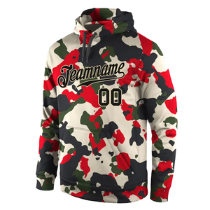 Sweat-shirt à capuche camouflage personnalisé pour homme, impression de nom et de numéro, tissu en molleton respirant, vêtement décontracté d'automne - Product Image 1