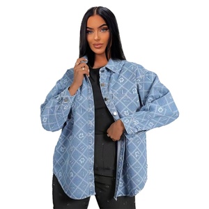 Nouvelle Arrivée 2025 – Chemise en Jean Élégante à Manches Longues pour Femme, Décontractée, Boutonnée, Col Rabattu, Imprimé Designer - Product Image 4