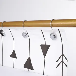 Wholesales Bathroom Metal Shower Curtain Hooks With Custom Packaging