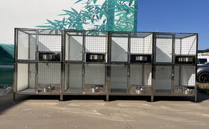 Özel inşa çift katlı köpek kulübesi <span class=keywords><strong>Run</strong></span> sistemi paslanmaz çelik ve cam köpek Daycares veya Groomers için - Product Image 6