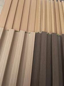 Crack Resistance TV <span class=keywords><strong>Grille</strong></span> Fond Décoration WPC <span class=keywords><strong>PVC</strong></span> Bois Plastique Composite Wpc Panneaux muraux panneau cannelé Panneau mural intérieur - Product Image 5