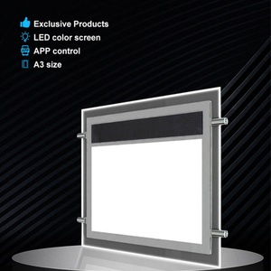 Cadre magnétique pour affichage de poster, écran publicitaire avec panneau acrylique à bords fins rétroéclairé par LED, boîte à lumière - Product Image 3