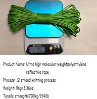 Cordon tressé en UHMWPE Dyneema 3 mm à 12 brins, haute résistance 700 kg, remplacement pour câble en acier, kitesurf, hamacs, camping