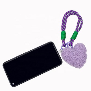Mode peluche en forme de coeur porte-clés fausse <span class=keywords><strong>fourrure</strong></span> coeur pompon porte-clés pour femmes fille sac pendentif porte-clés breloques voitures accessoires - Product Image 5