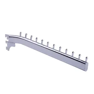 Wall mounting bracket metal coat hooks slotted channel bracket shopping mall hanging display clothes