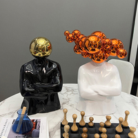 Contemporain Abstrait Figure Humaine Cheveux Bouclés Géométrie Objet Décoratif Luxe Spectacle Plat Intérieur Design Personnage Sculpture