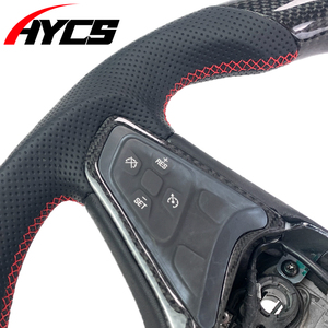 Accessoires d'intérieur de voiture Volant en fibre de carbone de style sport en cuir perforé personnalisé à LED RPM pour Chevrolet <span class=keywords><strong>Malibu</strong></span> - Product Image 3