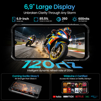Teléfono Resistente LAGENIO Rhino1 Pro, Batería de 12000 mAh, 24 (8+16) GB, 256 GB, Cámara de 64 MP, Audio con Altavoz Dual, Resistente al Agua IP68, SOS de 120 Hz