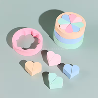 Éponge de maquillage en latex NR en vrac, en forme de cœur coloré, douce et réutilisable pour femmes, pour le maquillage du visage, avec étiquetage
