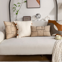 2025 moderne Simple Patchwork luxe coussins couverture maison canapé salon décoratif haute qualité taie d'oreiller