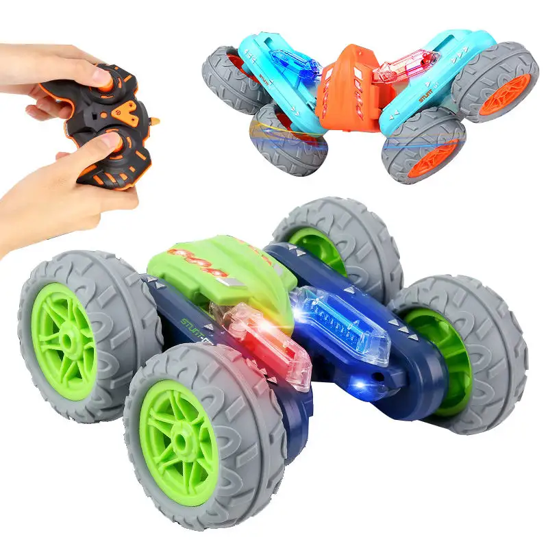 Luz de led flash dupla face para carros, brinquedo com braço oscilante para crianças, 2.4ghz, rotação 360 graus, controle de rádio, carro de brinquedo com controle remoto