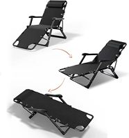 Chaise longue zéro gravité OEM personnalisée avec coussin en coton perlé, chaise de plage pliable et inclinable pour l'extérieur et les centres de villégiature, vente en gros