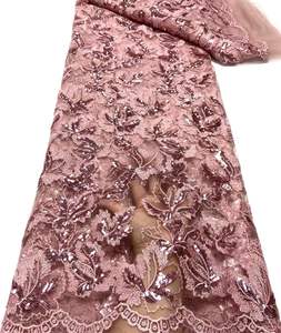 El último vestido de novia de encaje de <span class=keywords><strong>lentejuelas</strong></span> aso ebi de moda con <span class=keywords><strong>lentejuelas</strong></span> brillantes Encaje de malla francesa con <span class=keywords><strong>lentejuelas</strong></span> de colores - Product Image 1