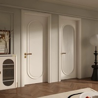 Porte en contreplaqué Evereco avec insert en verre, finition personnalisée, isolation acoustique, placage en bois de chêne moderne arabe laminé