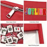 Sac de rangement pour tuiles de Mahjong, pochette transparente en PVC avec fermeture éclair, étui de voyage léger et portable rouge indien pour Mahjong américain – Offre Spéciale