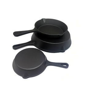 Juegos de Utensilios de Cocina Clásicos, Ollas y Sartenes de Hierro Fundido con Fondo Plano y Forma Redonda para Aceite Vegetal - Product Image 1